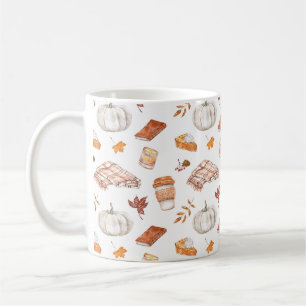 Cosy Autumn Essentials Watercolor Pattern Coffee Mug