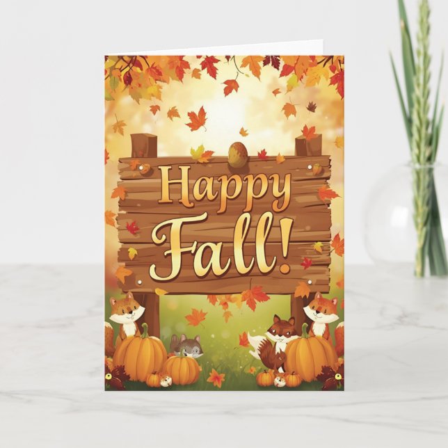 Cosy Autumn Fall Greeting Card  (Front)
