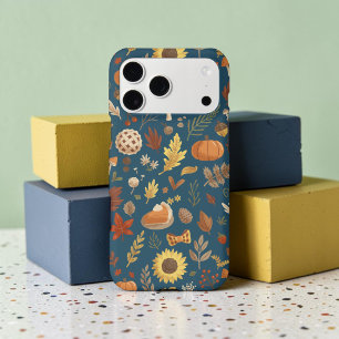 Cosy Autumn Fall Leaves and Thanksgiving Pumpkin
