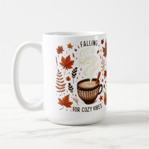 Cosy Autumn Fall Leaves & Pumpkin Spice Vibes Coffee Mug