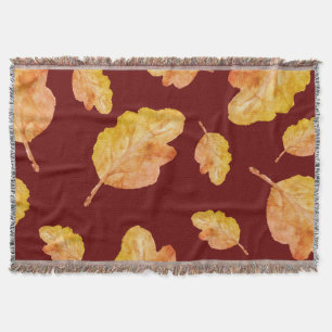 Cosy Autumn Fall Leaves Throw Blanket