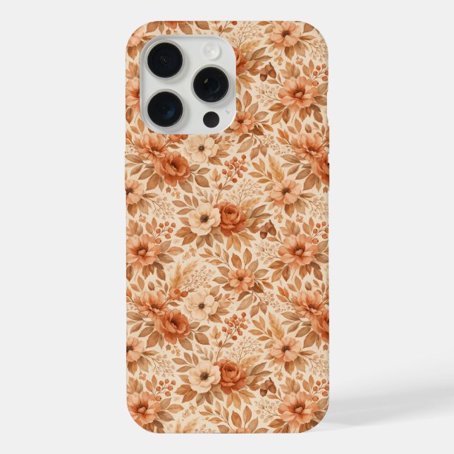 Cosy Autumn Floral Pattern iPhone Case (Back)