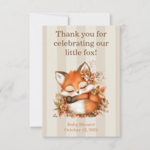 Cosy Autumn Fox Baby Shower Cosy Woodland Party Thank You Card