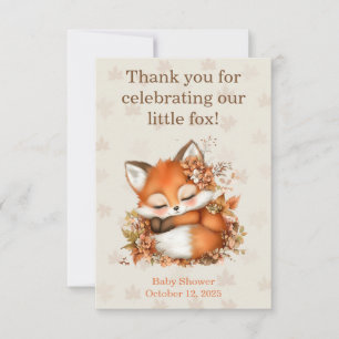 Cosy Autumn Fox Baby Shower Cosy Woodland Party Thank You Card