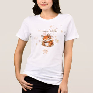 Cosy Autumn Fox Baby Shower “Mummy To Be” Tri-Blend Shirt