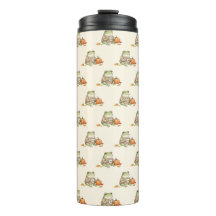 Cosy Autumn Frog Kawaii Pumpkin Spice Latte