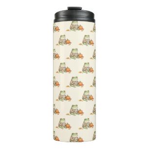 Cosy Autumn Frog Kawaii Pumpkin Spice Latte Thermal Tumbler