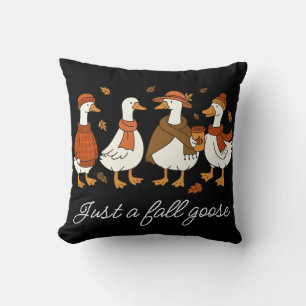 Cosy Autumn Geese – Fall Season Animal Illustratio Cushion