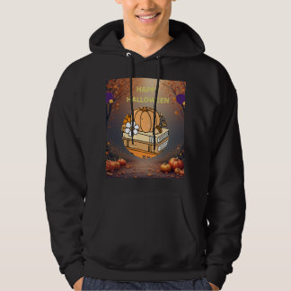 Cosy Autumn Halloween Greeting – Pumpkin and Books Hoodie