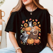 Cosy Autumn Kittens and Pumpkins Fall Harvest