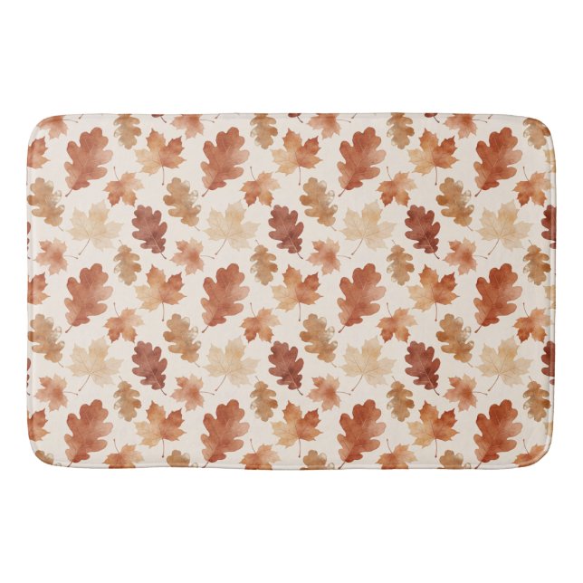 Cosy Autumn Leaf Pattern Bath Mat (Front)
