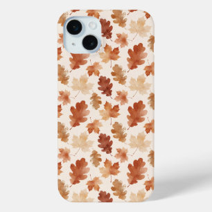 Cosy Autumn Leaf Pattern iPhone 15 Mini Case