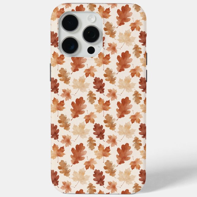 Cosy Autumn Leaf Pattern Case-Mate iPhone Case (Back)