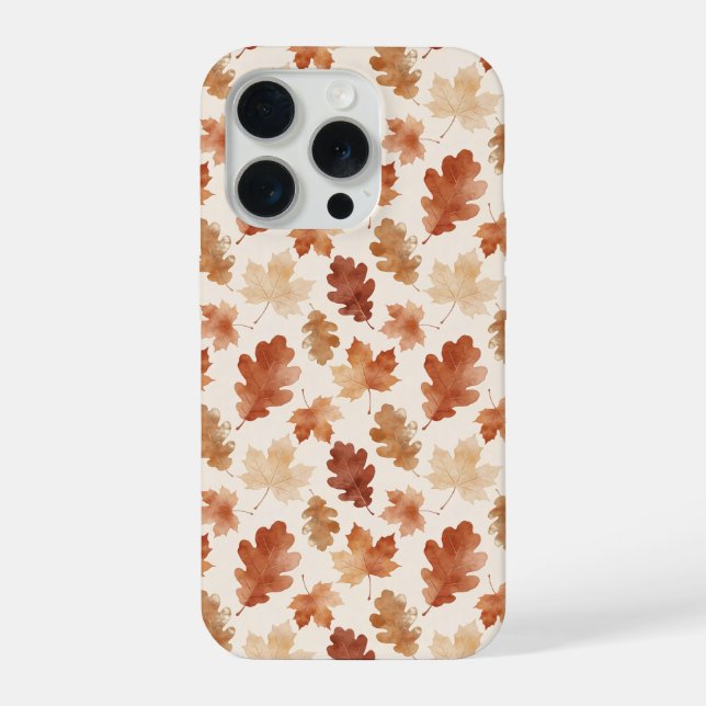 Cosy Autumn Leaf Pattern iPhone Case (Back)
