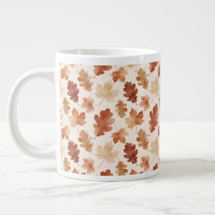 Cosy Autumn Leaf Pattern Large Coffee Mug