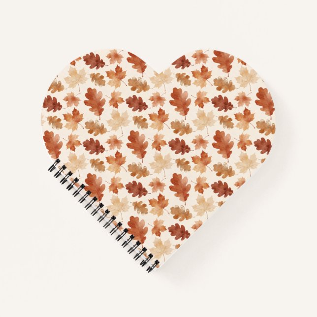 Cosy Autumn Leaf Pattern Notebook (Front)