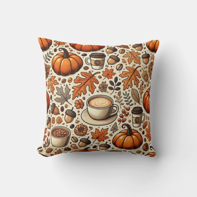 Cosy Autumn Leaves Cushion (Front)