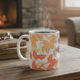 Cosy Autumn Leaves Warm Tones Coffee Mug