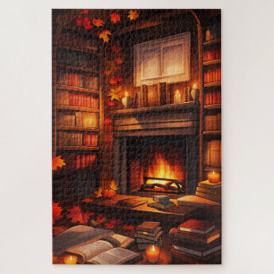 Cosy Autumn Library Jigsaw Puzzle