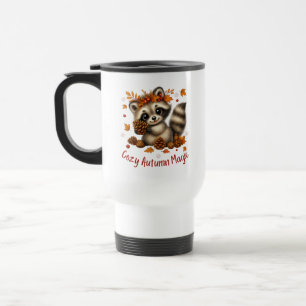 Cosy Autumn Magic Racoon Travel Mug
