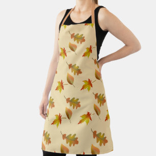 Cosy autumn maple leaves oak leaves  apron