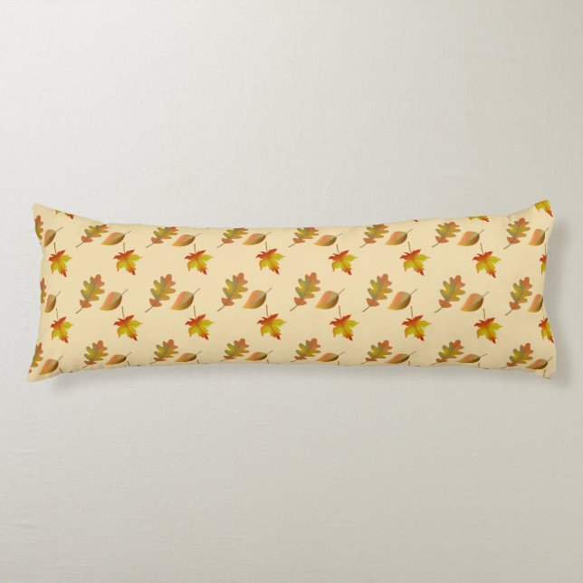 Cosy autumn maple leaves oak leaves  body cushion (Front)