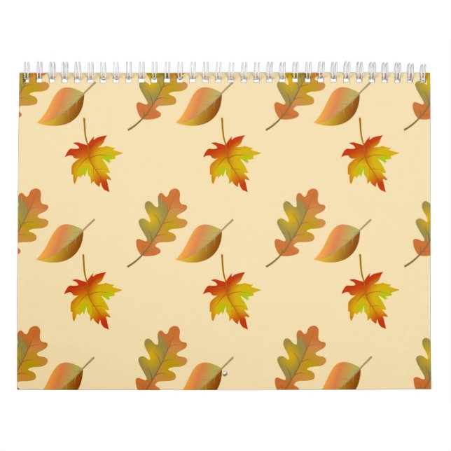 Cosy autumn maple leaves oak leaves  calendar (Cover)