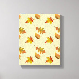 Cosy autumn maple leaves oak leaves canvas print