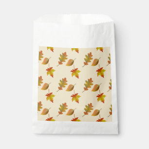 Cosy autumn maple leaves oak leaves favour bags
