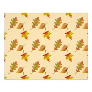 Cosy autumn maple leaves oak leaves photo print