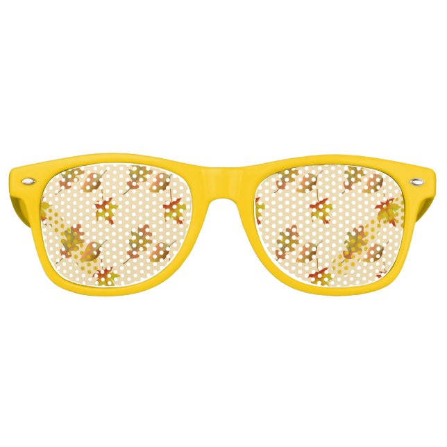 Cosy autumn maple leaves oak leaves  retro sunglasses (Front)