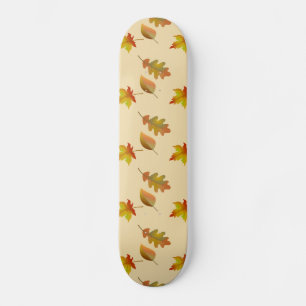 Cosy autumn maple leaves oak leaves  skateboard