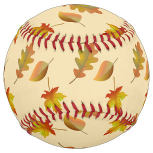 Cosy autumn maple leaves oak leaves softball