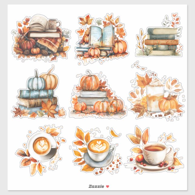 Cosy Autumn Moments – Whimsical Fall Sticker Set (Sheet)