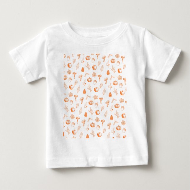 Cosy Autumn Pattern Baby T-Shirt (Front)