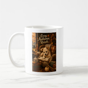 Cosy Autumn Reads Cute Book Lover Puppy Coffee Mug