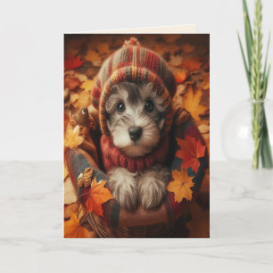 Cosy Autumn Sweater Puppy Card