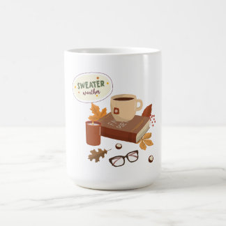 Cosy Autumn Sweater Weather Book & Tea Coffee Mug