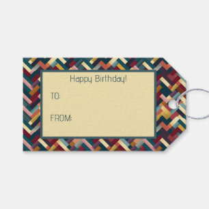 Cosy Autumn Tones Weave Pattern Gift Tags