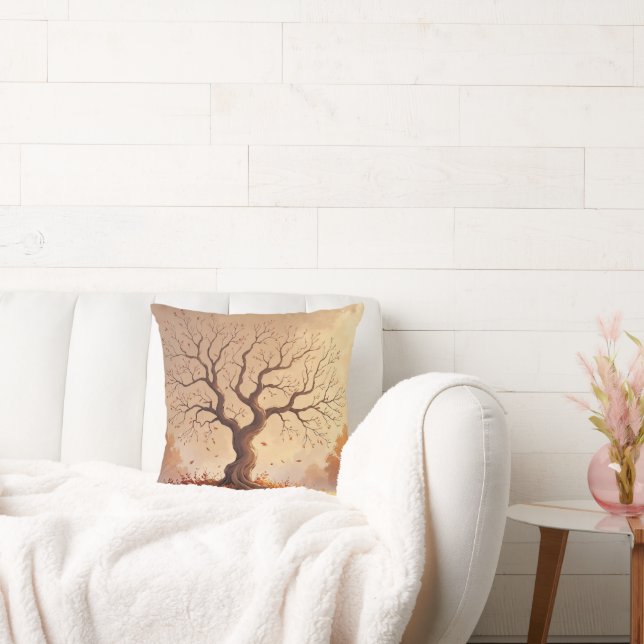 Cosy Autumn Tree Fall Leaves Pillow (Couch)