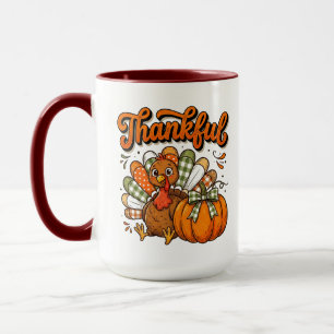 Cosy Autumn Turkey Harvest Celebration Mug