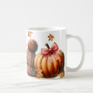 Cosy Autumn Vibes - Boots, Pumpkin, Knit Hat  Coffee Mug