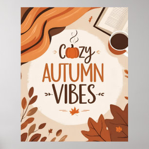 Cosy Autumn Vibes – Minimalist Flat Design Poster