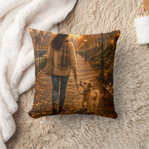 Cosy Autumn Walk with My Best Friend Cushion
