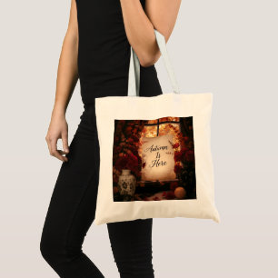 Cosy Autumn Window Rustic Fall Typography Art Tote Bag