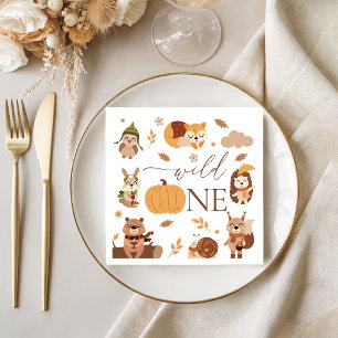 Cosy Autumn Woodland Wild One Paper Napkins