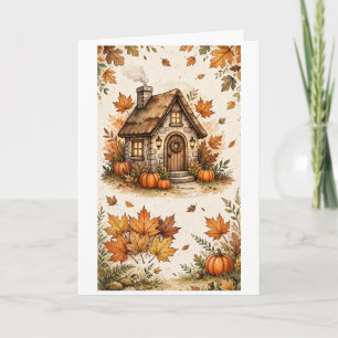 Cosy Autumnal cottage Card