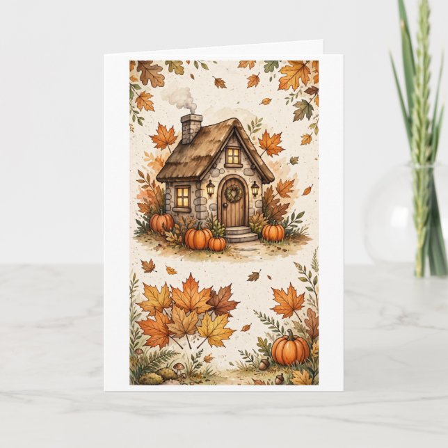 Cosy Autumnal cottage Card (Front)