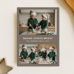 Cosy Baking Spirits Bright Family Christmas Photo Holiday Card