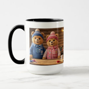 Cosy Bear Couple Mug   The Frosty Family